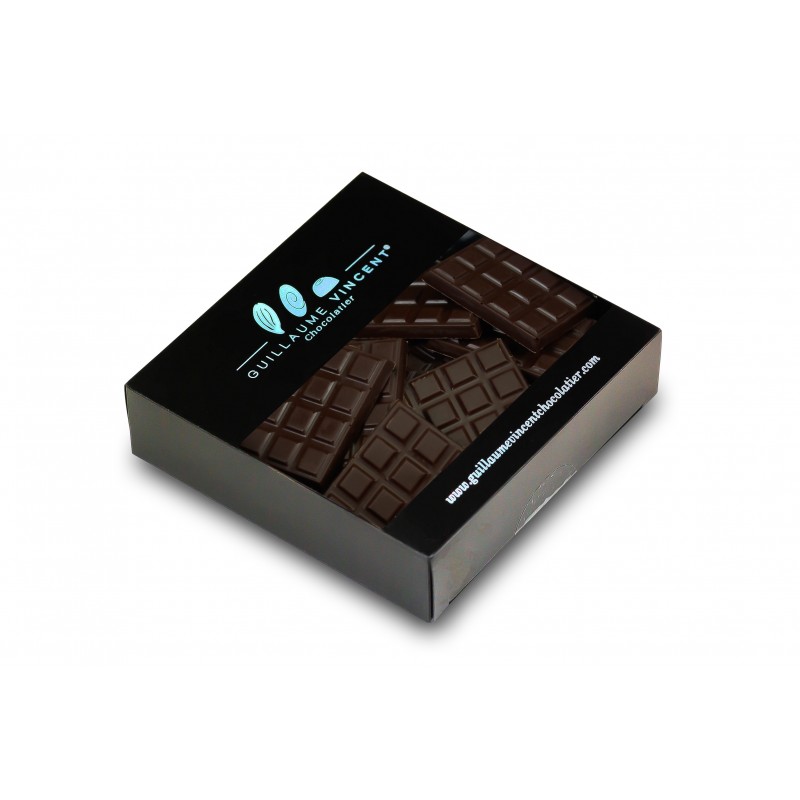 Mini-tablettes de chocolat noir au cacao du Cameroun