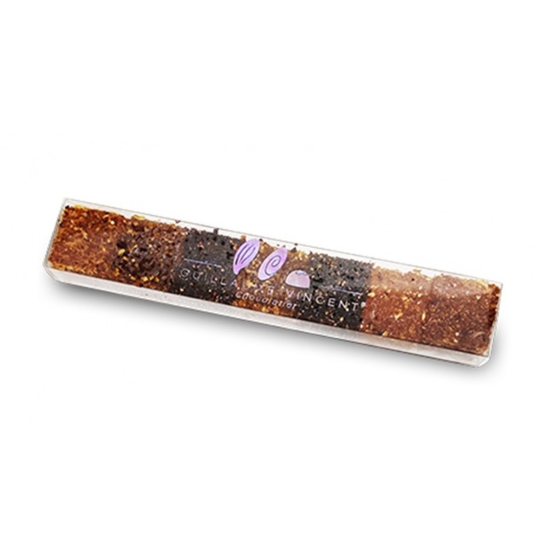 Etui de 7 pâtes de fruit enrobées d'éclats de fruit séché - Assortiment n° 6
